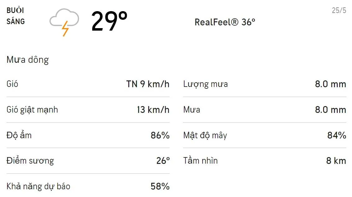 Dự báo thời tiết TPHCM hôm nay 25/5 và ngày mai 26/5: Trời mát và có mưa