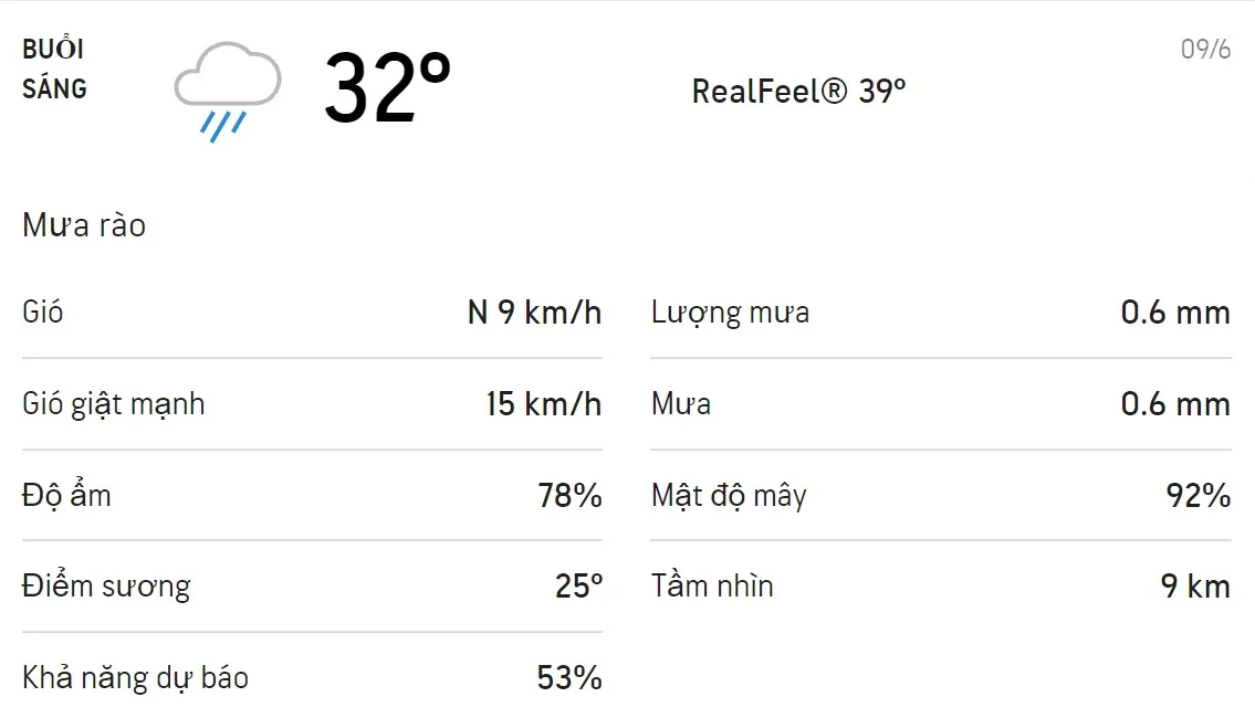 Dự báo thời tiết TPHCM hôm nay 9/6 và ngày mai 10/6: Ban ngày có mưa