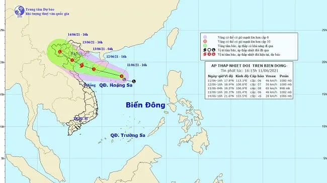 Dự báo áp thấp nhiệt đới: Mỗi giờ đi được khoảng 20km, có khả năng mạnh thêm