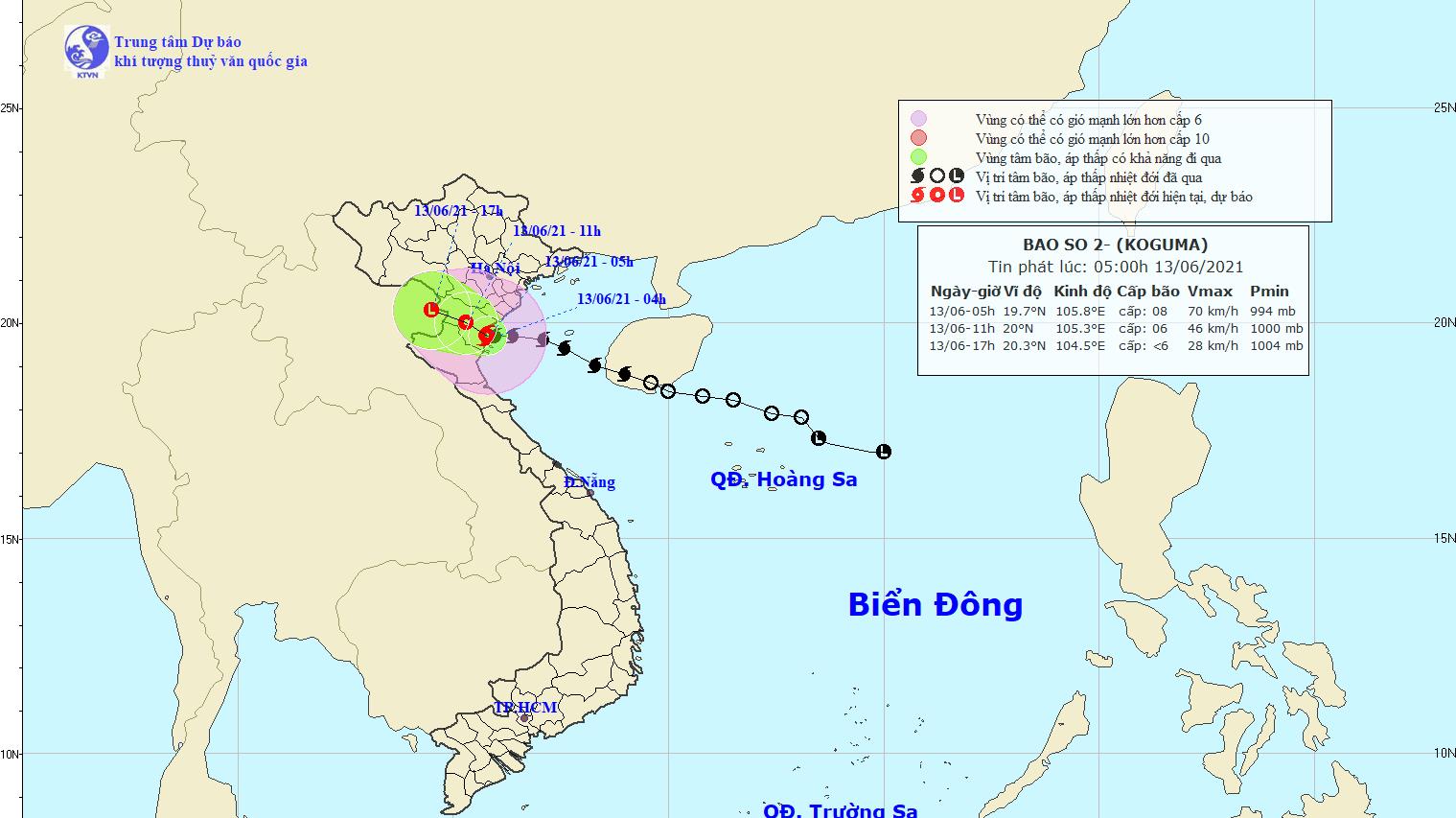 Bão số 2 di chuyển theo hướng Tây Tây Bắc và suy yếu thành áp thấp nhiệt đới