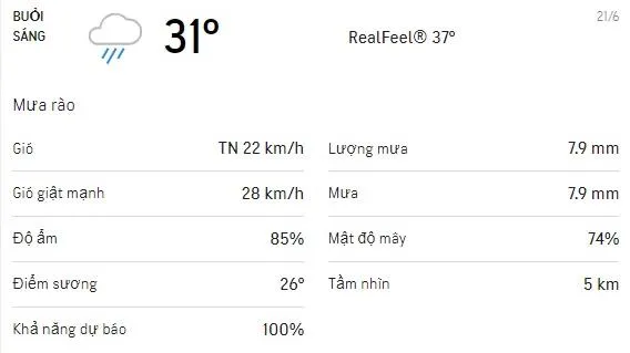 Dự báo thời tiết TPHCM hôm nay 21/6 và ngày mai 22/6: Ban ngày có mưa