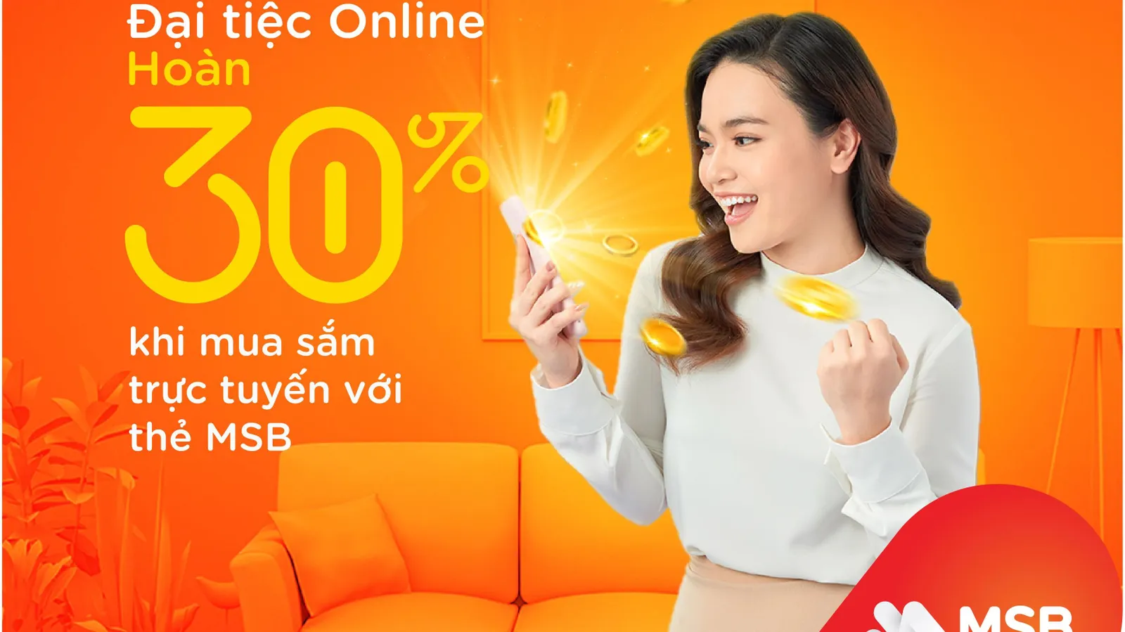 MSB hoàn tiền đến 30% cho chủ thẻ tín dụng khi mua sắm trực tuyến