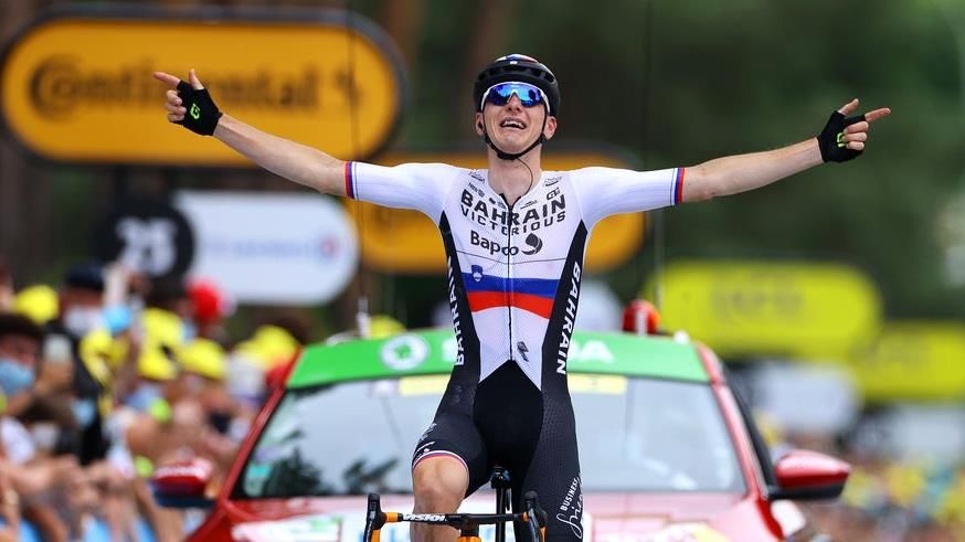 Tour de France 2021: “Thần núi” Matej Mohoric của đội Bahrain Victorious về nhất chặng 7