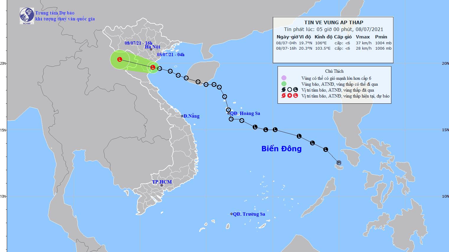 Tin Áp thấp nhiệt đới mới nhất 8/7: Bắc Bộ tiếp tục có mưa to đến rất to