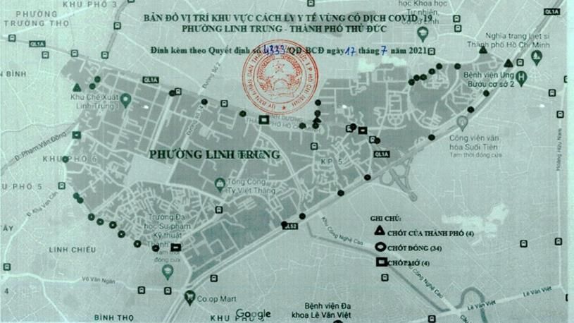 Thiết lập phong tỏa toàn bộ phường Linh Trung và Tam Bình từ 0 giờ ngày 18/7