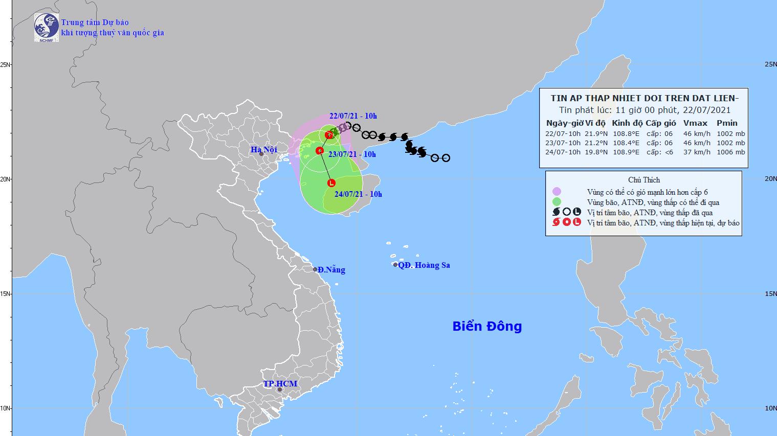 Vùng biển từ Bình Thuận đến Cà Mau - Kiên Giang có mưa rào và dông