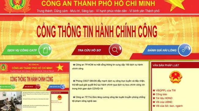 150 dịch vụ công trên cổng thông tin DVHCC Công an TPHCM: người dân thực hiện qua mạng