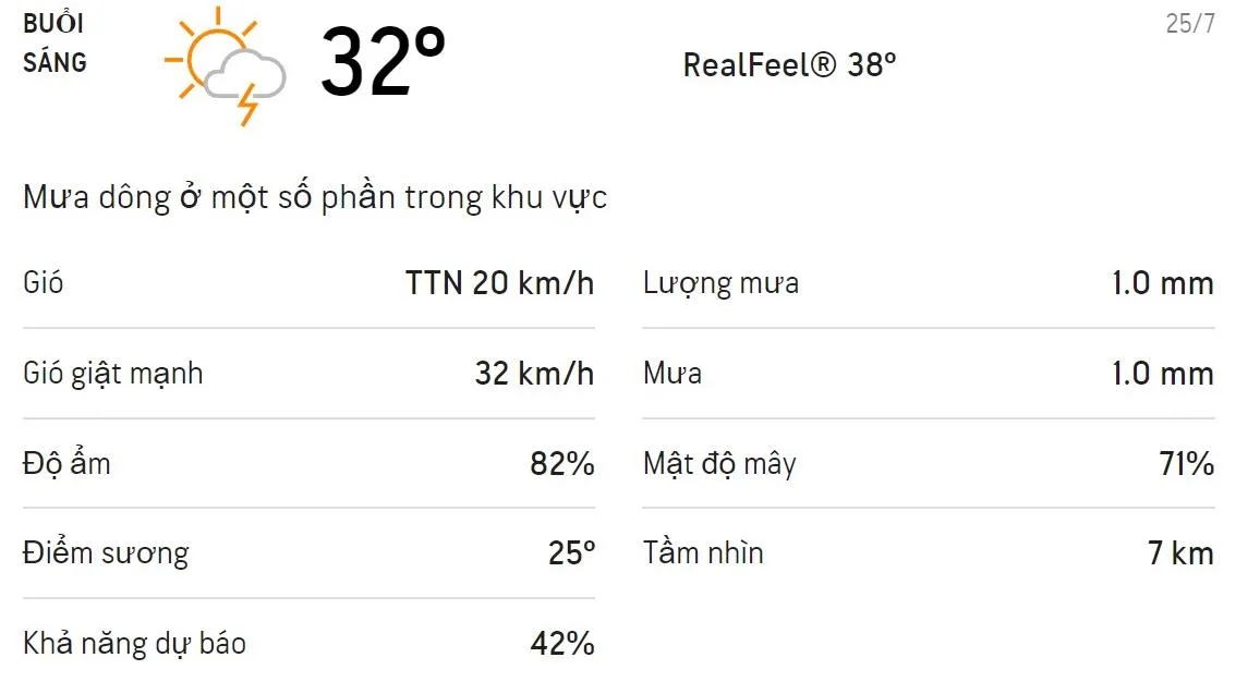 Dự báo thời tiết TPHCM hôm nay 25/7 và ngày mai 26/7: Ngày có mưa rào