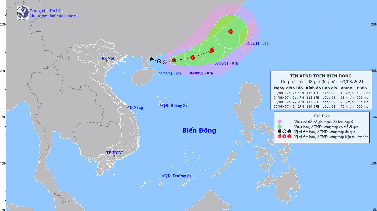 Áp thấp nhiệt đới có khả năng mạnh lên thành bão