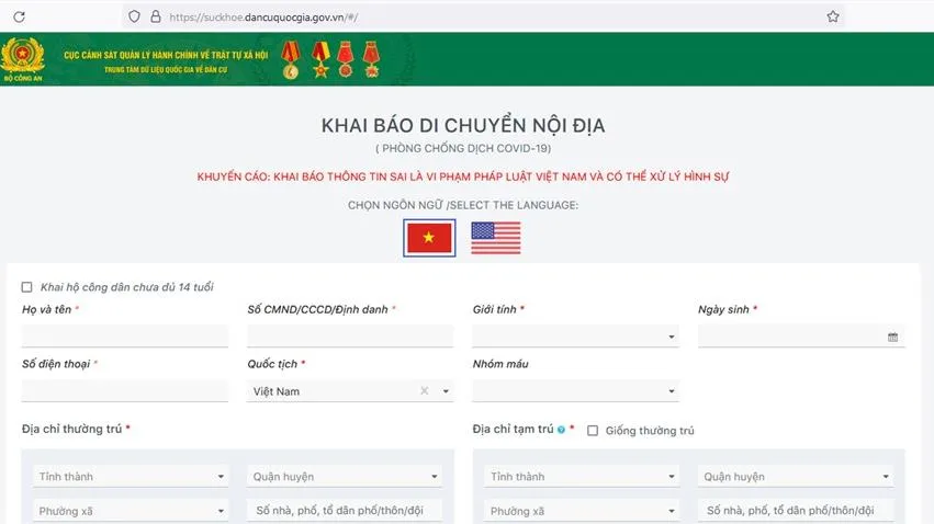 Cách kê khai thông tin trên phần mềm quản lý công dân vùng dịch