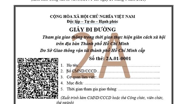 Sở GTVT hướng dẫn việc cấp giấy đi đường cho các đối tượng được phép lưu thông từ ngày 23/8