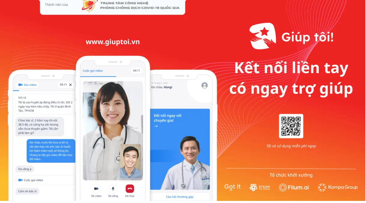 Ứng dụng “Giúp tôi” khám, tư vấn online cho  bệnh nhân F0 và người bị ảnh hưởng Covid-19