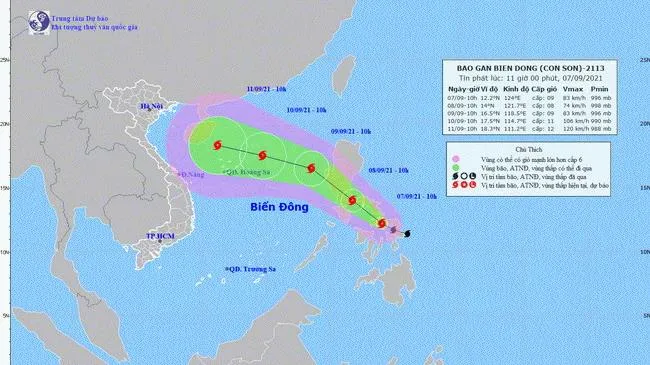 Tin bão mới nhất hôm nay 7/9 - Bão Conson có thể mạnh thêm