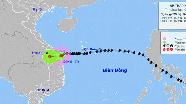 Tin bão số 5 mới nhất hôm nay 12/9, mưa lớn trên đất liền Quảng Trị - Quảng Ngãi