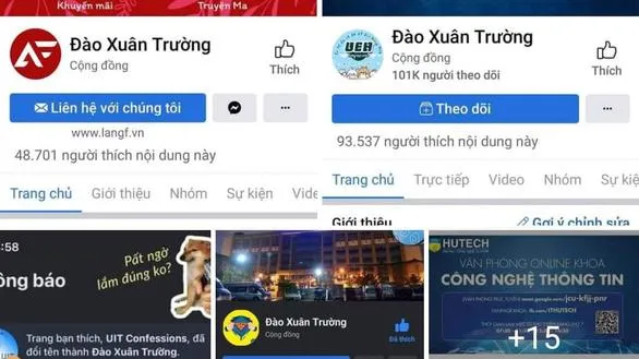 Hàng loạt fanpage các trường ĐH tại TPHCM bị đổi tên thành ‘Đào Xuân Trường’: Hiện tượng lạ!
