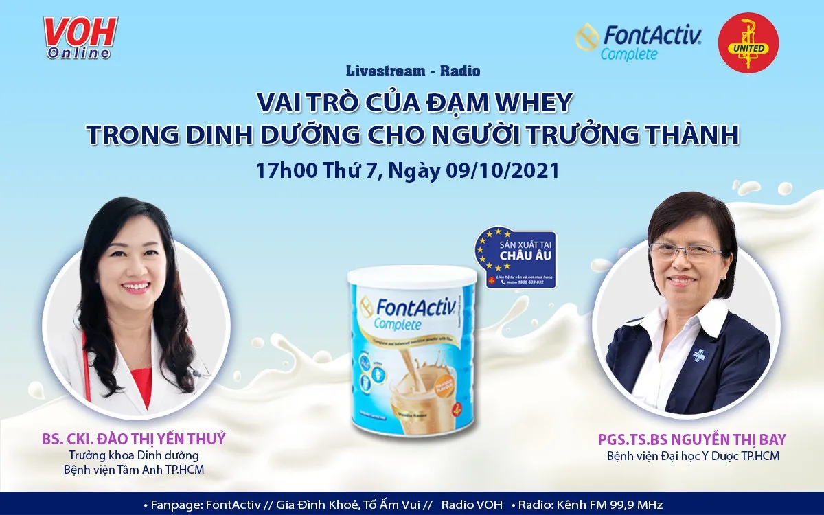 [Livestream]: Vai trò đạm Whey trong dinh dưỡng cho người trưởng thành