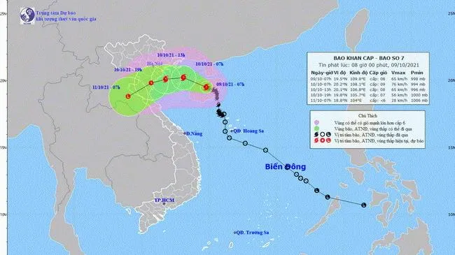 Ảnh hưởng bão số 7, khu vực Bắc Bộ và từ Thanh Hóa - Hà Tĩnh có mưa to đến rất to