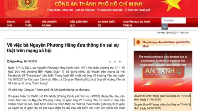 Tin tức pháp luật: Công an lên tiếng vụ bà Nguyễn Phương Hằng tố bị hành hung ở cơ quan điều tra