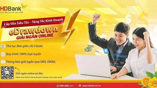 HDBank triển khai ứng dụng “eDrawdown giải ngân online, tiền về ngay tài khoản”