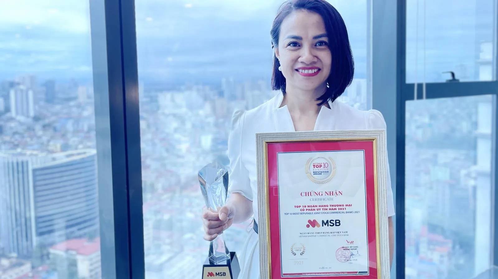 MSB vào top 10 ngân hàng thương mại cổ phần tư nhân uy tín nhất Việt Nam