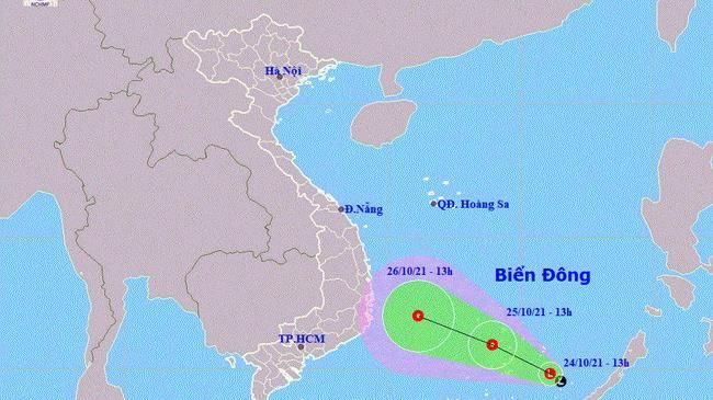 Tin tức thời tiết 24/10: vùng áp thấp cách đảo Song Tử Tây khoảng 270km