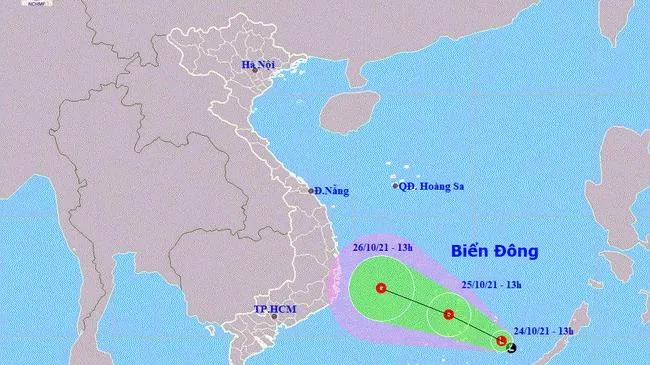 Tin tức thời tiết 24/10: vùng áp thấp cách đảo Song Tử Tây khoảng 270km