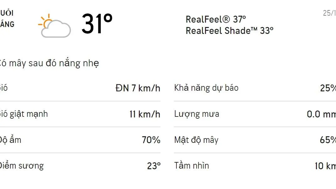 Dự báo thời tiết TPHCM hôm nay 25/11 và ngày mai 26/11: Chiều có mưa dông