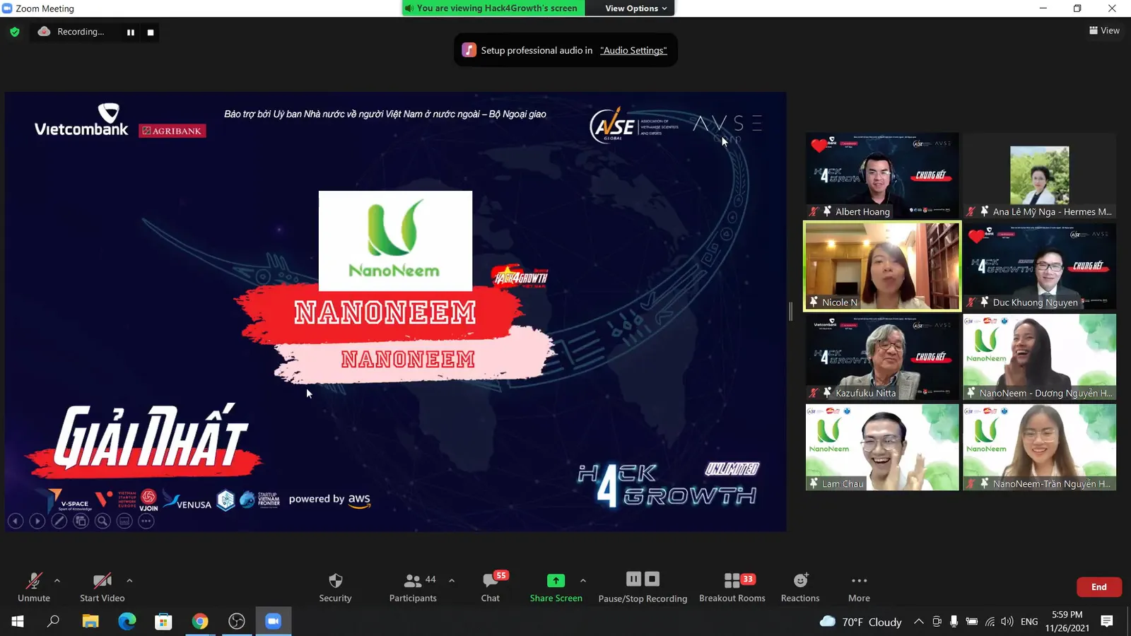 Dự án thuốc bảo vệ thực vật hữu cơ của Việt Nam đạt ngôi vị Quán quân cuộc thi sáng tạo toàn cầu