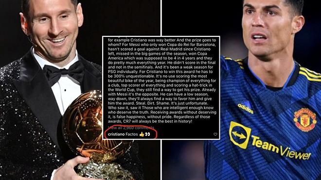 Ronaldo gây xôn xao vì hành động phản đối Messi