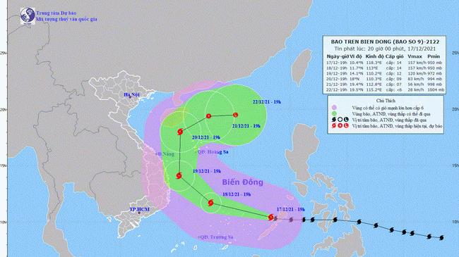 Tin bão mới nhất hôm nay 17/12: Bão Rai trên Biển Đông