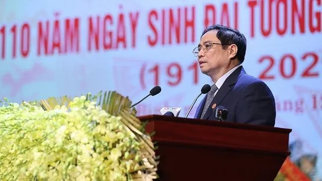 Diễn văn Thủ tướng Phạm Minh Chính đọc tại Lễ kỷ niệm 110 năm ngày sinh Đại tướng Võ Nguyên Giáp