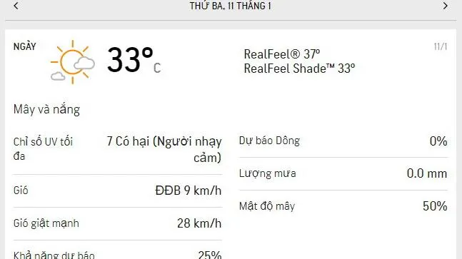 Dự báo thời tiết TPHCM hôm nay 11/1 và ngày mai 12/1/2022: Nhiệt độ cao nhất 33 độ C