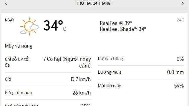 Dự báo thời tiết TPHCM hôm nay 24/1 và ngày mai 25/1/2022: ngày nắng
