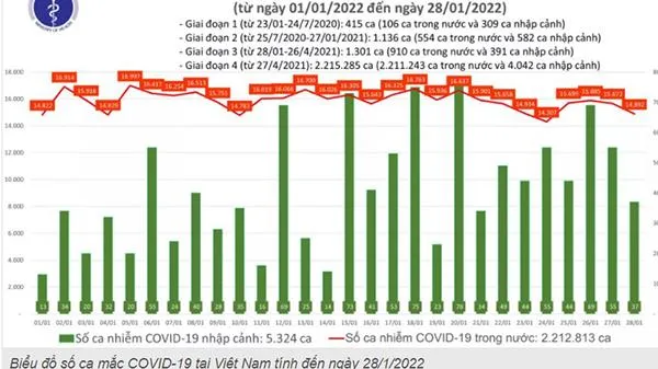 Tình hình dịch bệnh Covid-19 mới nhất ngày 28/1/2022