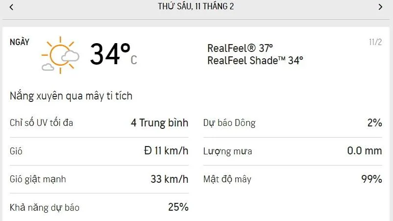 Dự báo thời tiết TPHCM hôm nay 11/2 và ngày mai 12/2/2022: lượng UV trung bình