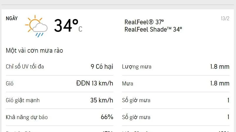 Dự báo thời tiết TPHCM hôm nay 13/2 và ngày mai 14/2/2022: chiều mưa rào