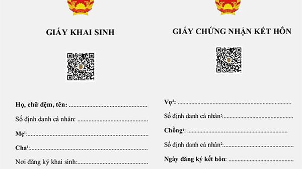 Từ hôm nay 18/2: Dùng giấy khai sinh, giấy đăng ký kết hôn điện tử