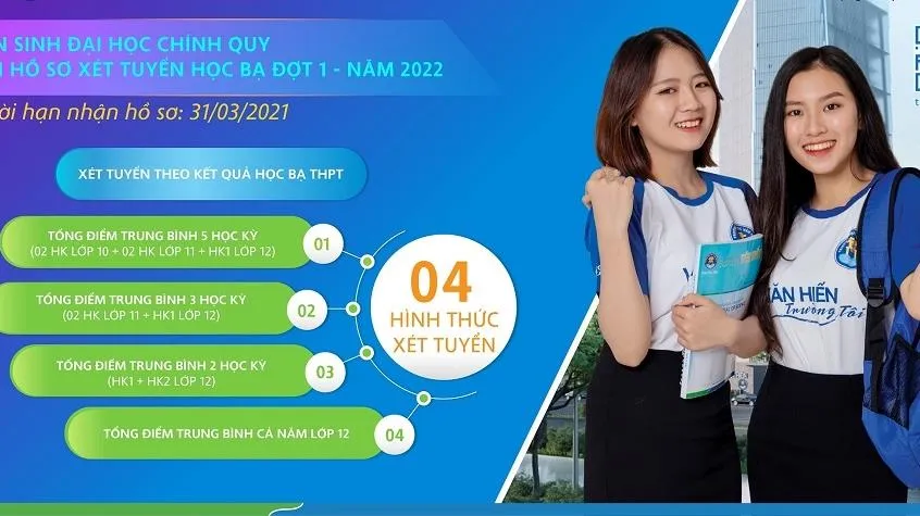 Tuyển sinh 2022: Đại học Văn Hiến nhận hồ sơ xét tuyển học bạ đến hết 31/3