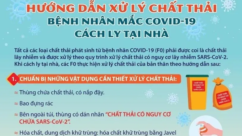 Cách xử lý chất thải bệnh nhân mắc Covid-19 cách ly tại nhà