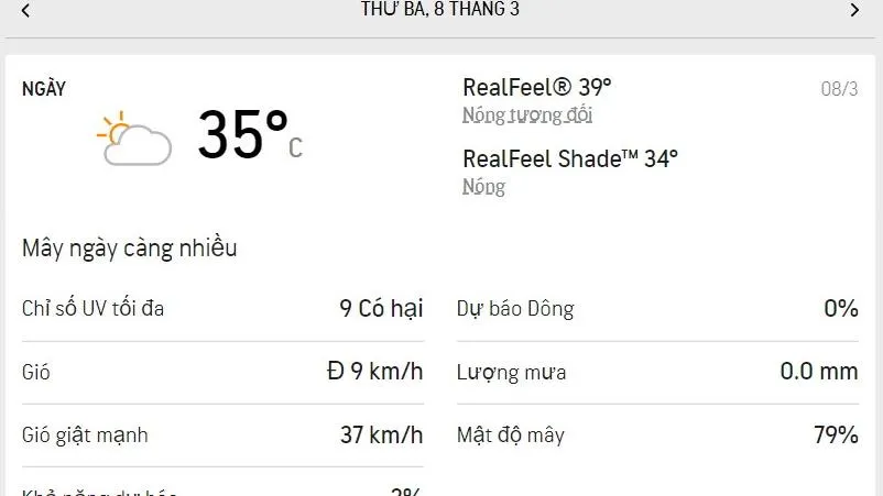 Dự báo thời tiết TPHCM hôm nay 8/3 và ngày mai 9/3/2022: Buổi chiều nhiệt độ khá oi bức