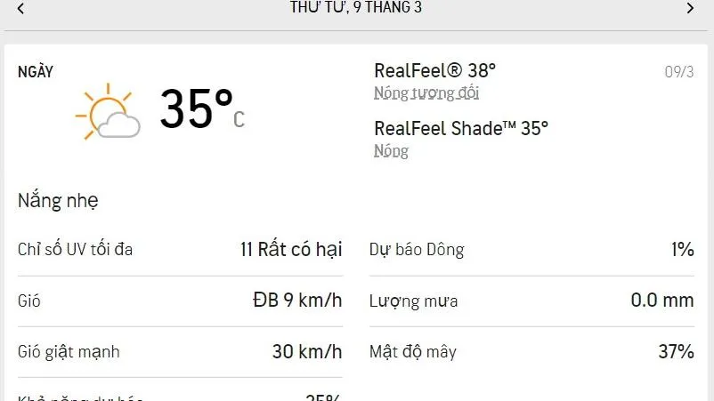 Dự báo thời tiết TPHCM hôm nay 9/3 và ngày mai 10/3/2022: Ngày nắng nóng, không khí oi