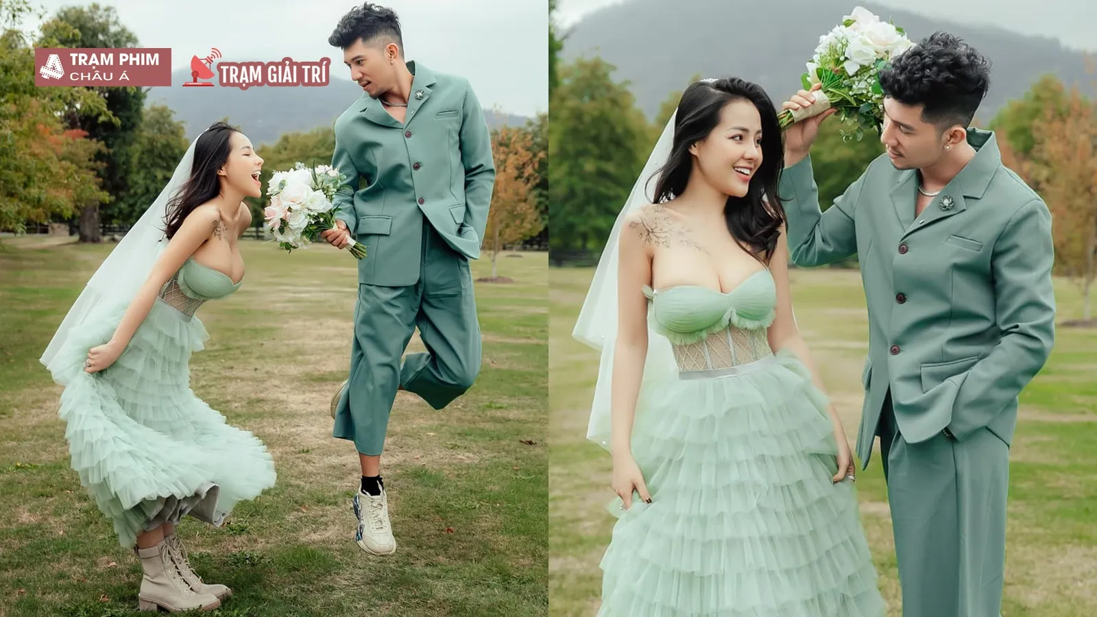 Lương Bằng Quang và Ngân 98 khoe ảnh cưới, cô dâu sexy hết cỡ thế này!