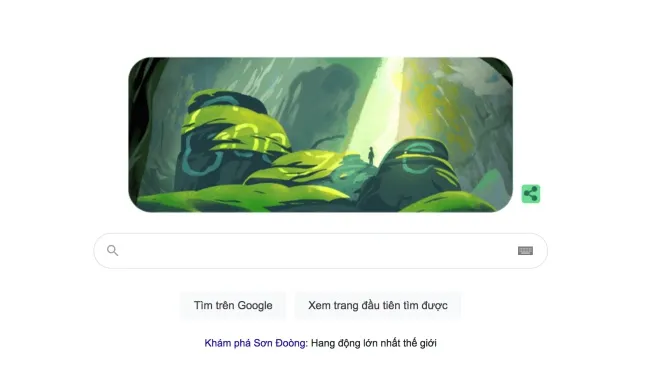 Hang Sơn Đoòng lên trang chủ Google tìm kiếm