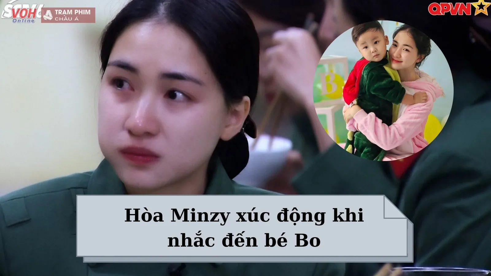 Hòa Minzy bật khóc nức nở khi nhắc về con trên sóng truyền hình