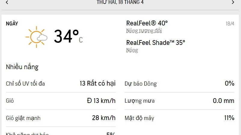 Dự báo thời tiết TPHCM hôm nay 18/4 và ngày mai 19/4/2022: Nắng gắt