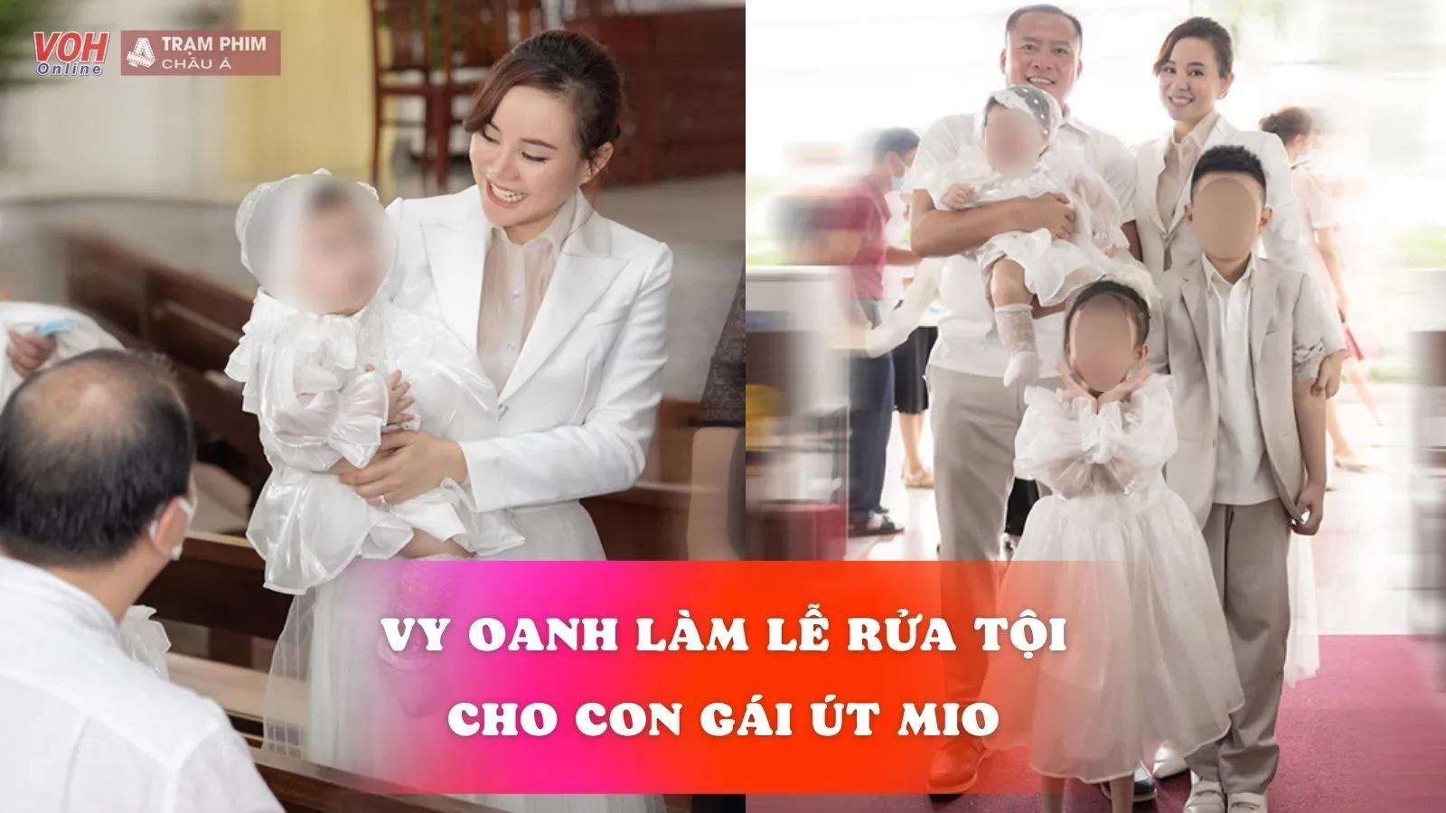 Ca sĩ Vy Oanh làm lễ rửa tội cho con gái út Mio