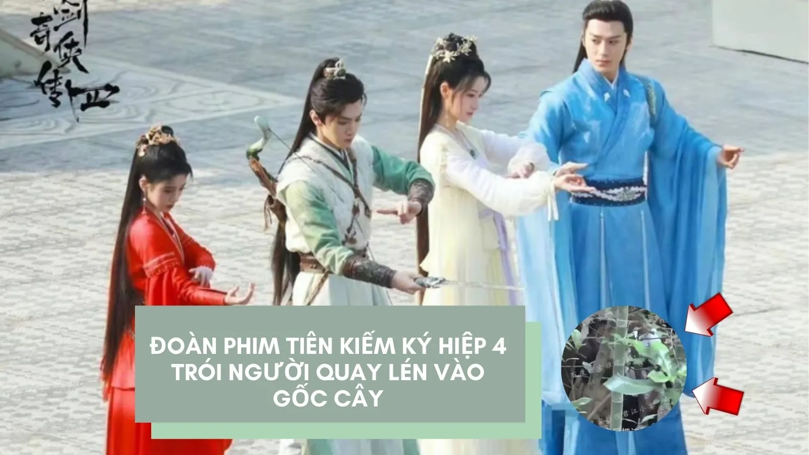 Đoàn phim Tiên Kiếm Hiệp 4 của Cúc Tịnh Y và Trần Triết Viễn trói netizen vào gốc cây