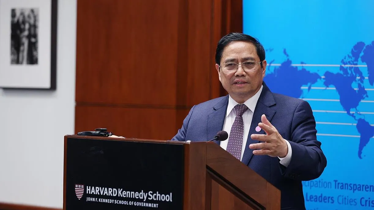 Thủ tướng Phạm Minh Chính phát biểu tại Đại học Harvard