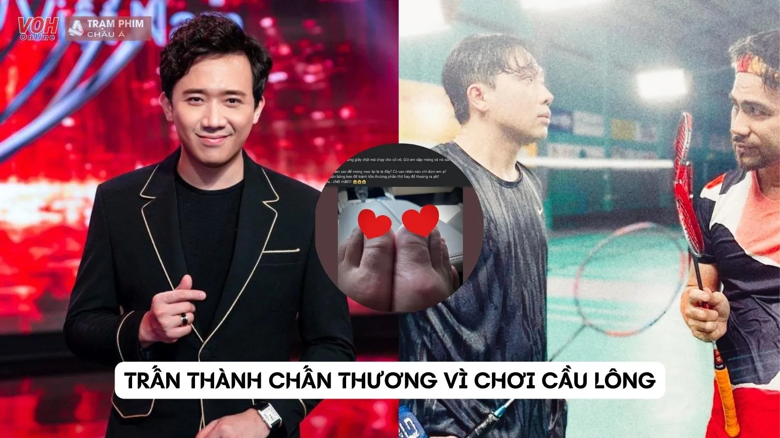 MC Trấn Thành cùng hội bạn thân gặp chấn thương vì chơi cầu lông