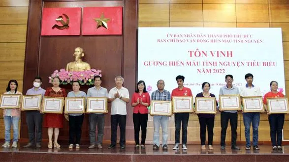 Thủ Đức tổ chức Lễ Tôn vinh gương hiến máu tiêu biểu 2022